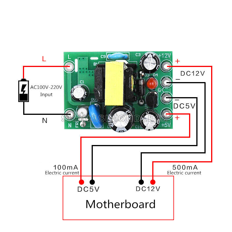 AC 110-220V To DC 5V 12V Switching Power Supply Module Isolation PCB Board NEW