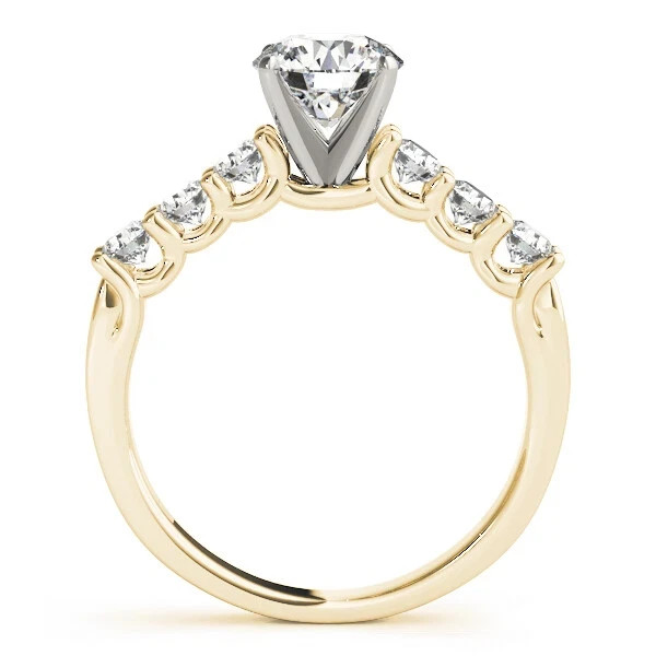 Round Cut 1.65 Ct VVS1 Diamond Lab-Created Engagement Ring 14K Yellow Gold FN