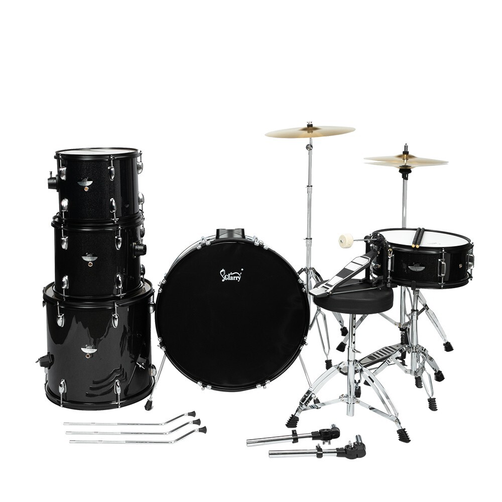 🎸FREE SHIPPING!🎸Full Size Acoustic Drum Kit Cymbals Throne Snare More!