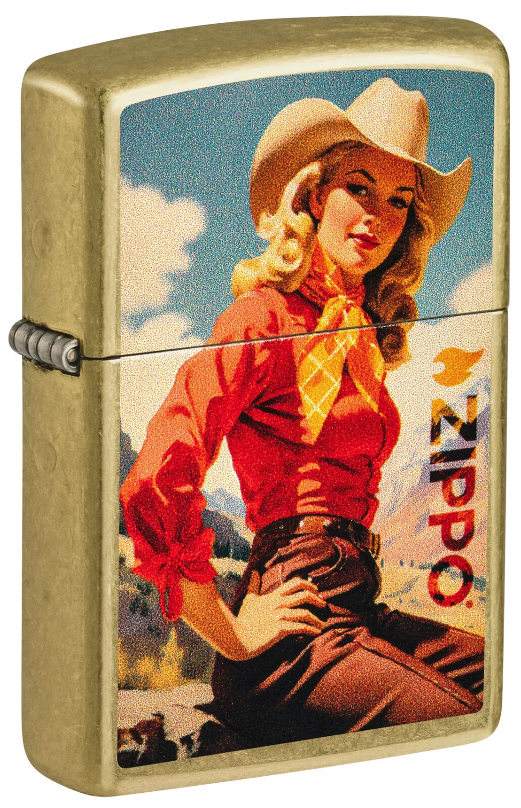 Zippo Logo Rancher Design Street Brass Color Image 46248