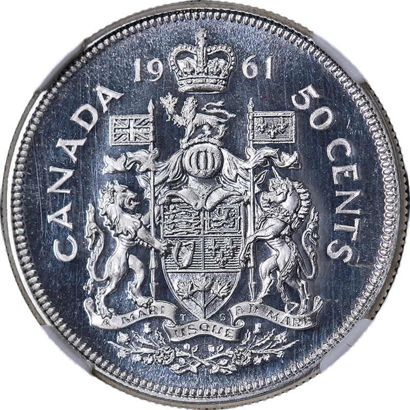 1961 Canada Silver 50 Cent NGC PL67 Cameo Proof-Like