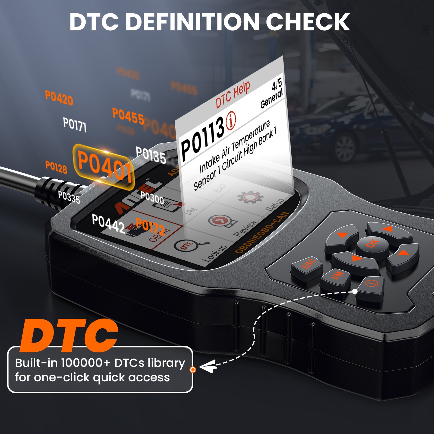 ANCEL AD530 OBD2 Scanner Diagnostic Tool Battery Test Engine Light Code Reader