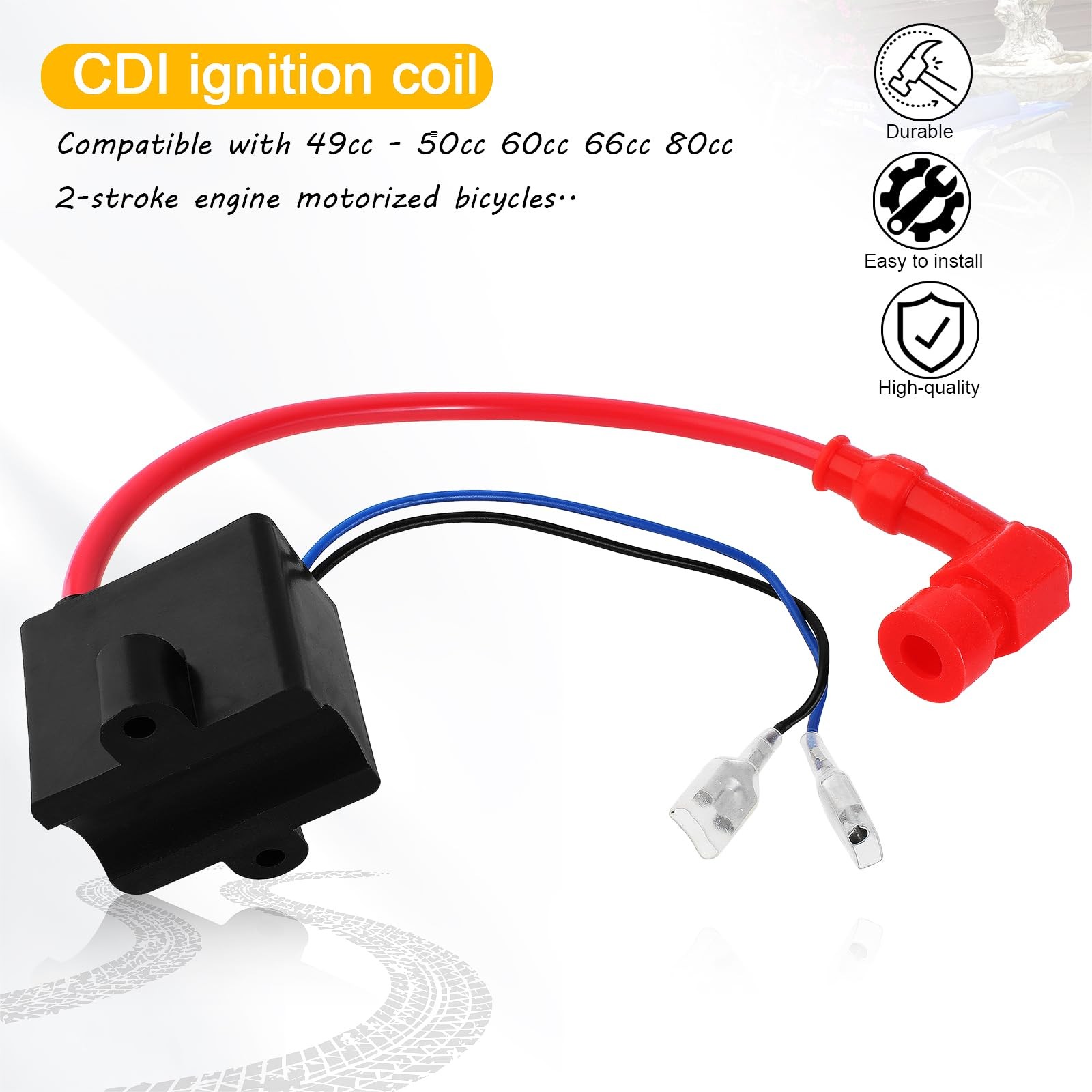 QAZAKY High Performance CDI Ignition Coil Compatible with 49cc - 50cc 60cc...