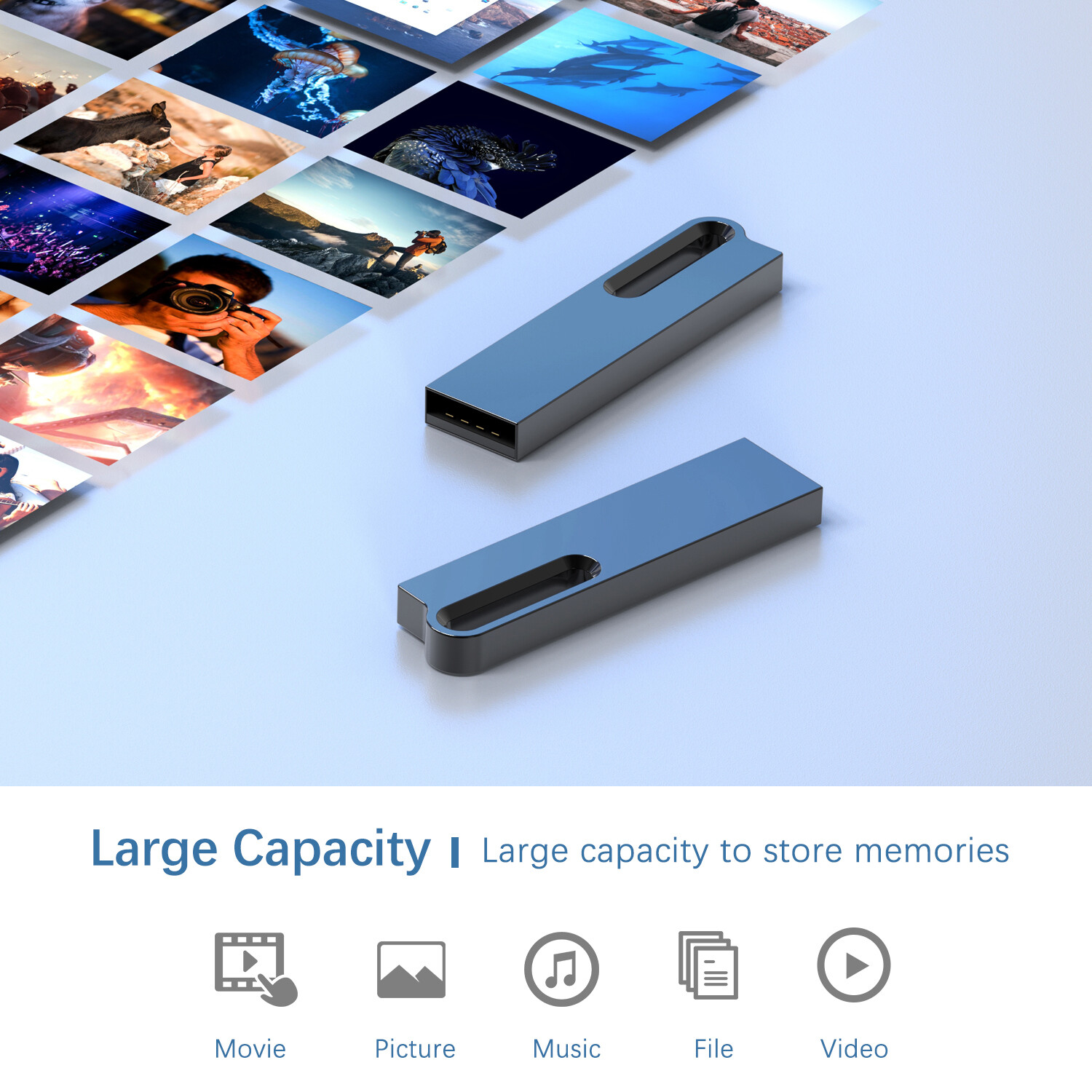 High-Speed 64GB Metal Mini USB 3.0 Memory Stick