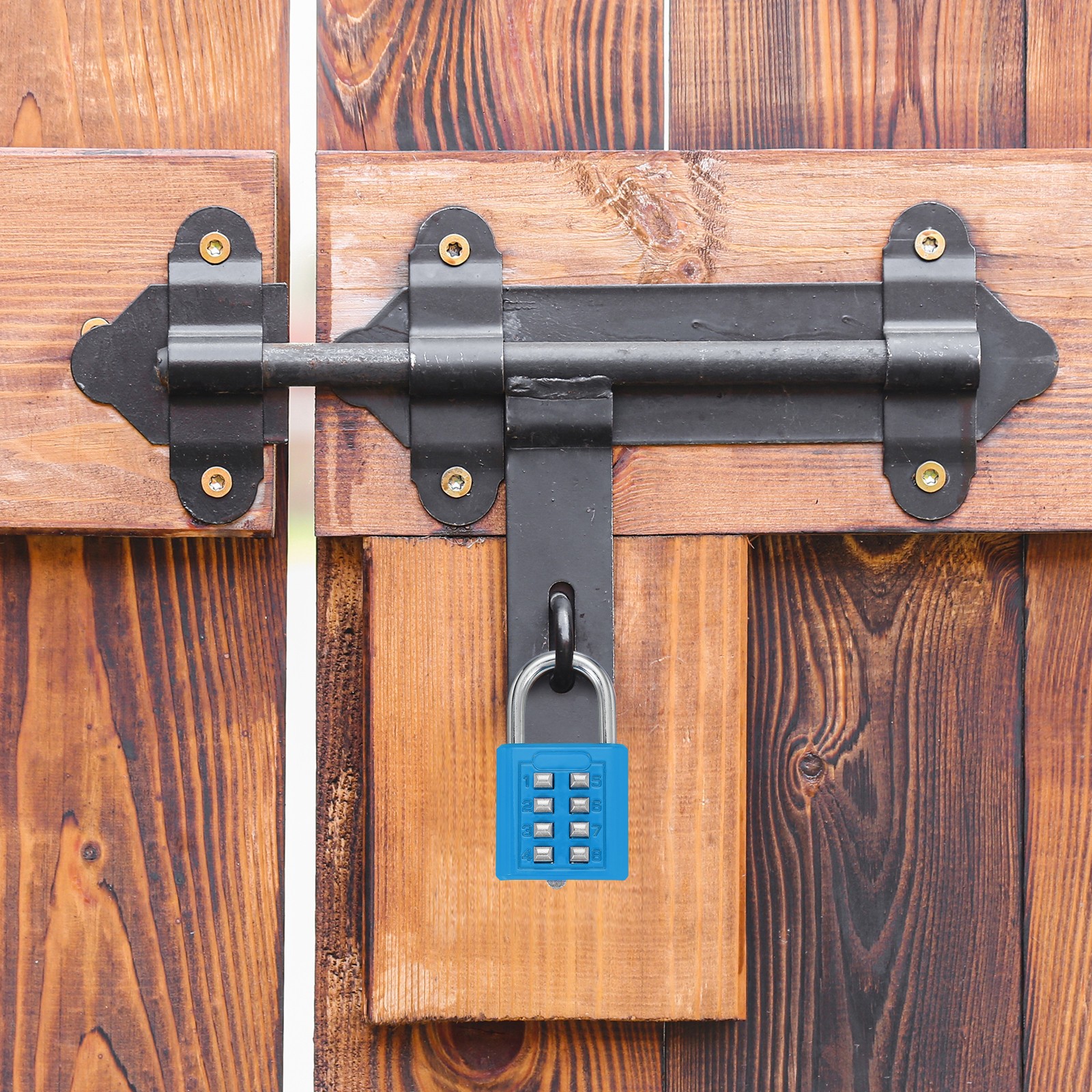 2Pcs Push Button Combination Padlock 8-Digit 4-Position Lock Lake Blue
