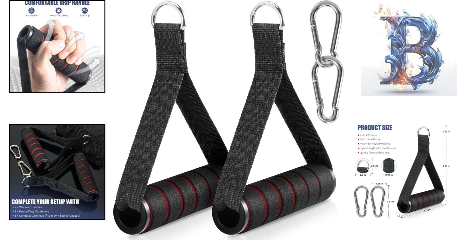 Lightweight Portable Exercise Handles - Perfect for Strength Training & Pilates