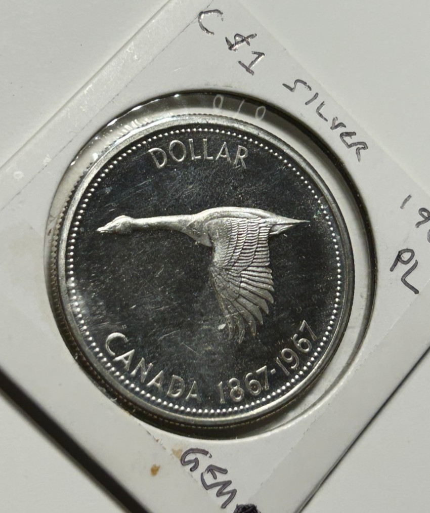 1967 Canada Dollar MS PL Gem Mint State Prooflike 80% Uncirculated Silver Proof