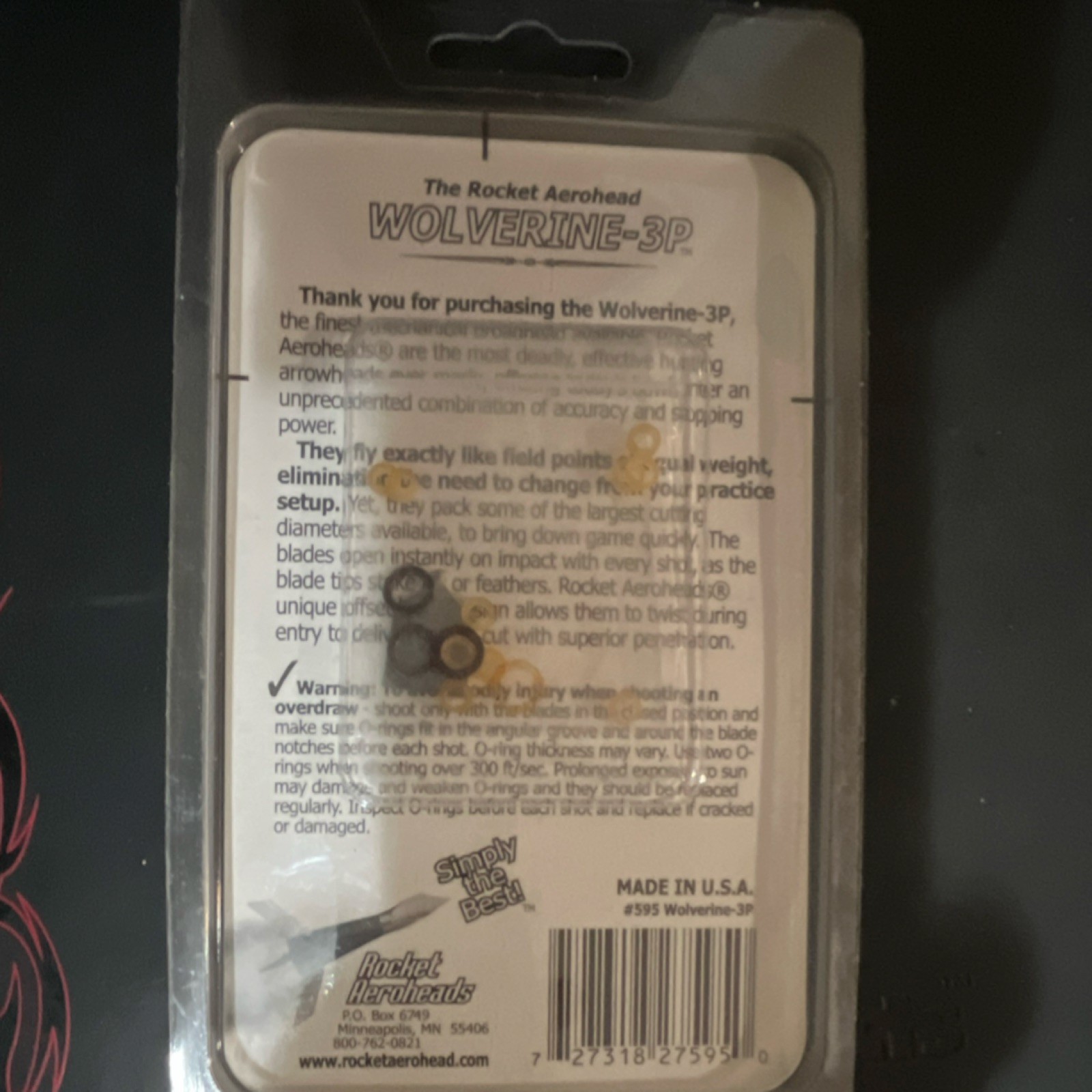 Rocket Broadheads Wolverine-3P Broadhead 75 Grain 3 Blades 3 Pack