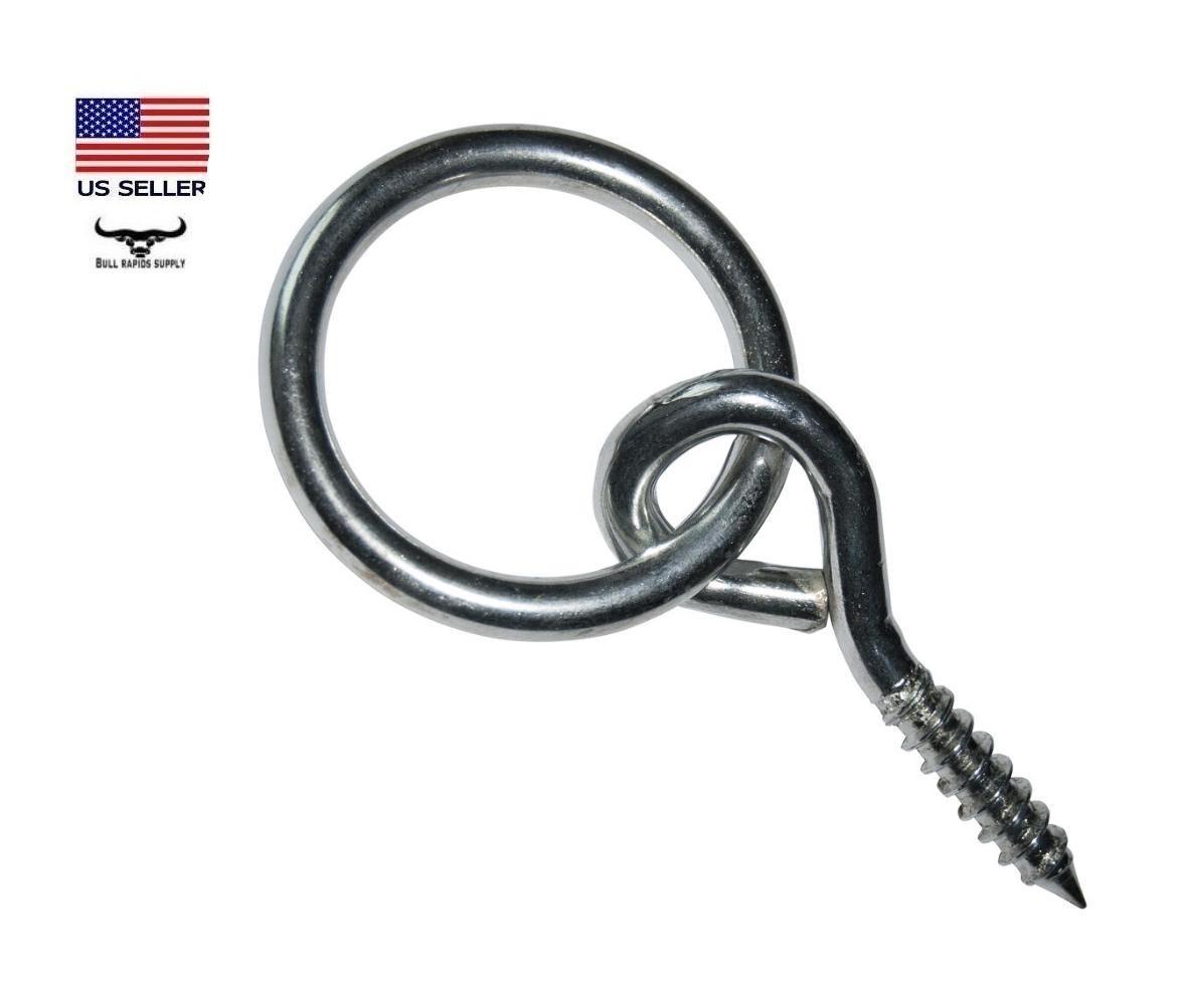 Galvanized Screw-In Dock Ring, 2 x 5/16" 1200lb Zinc Plated Steel Mooring Anchor
