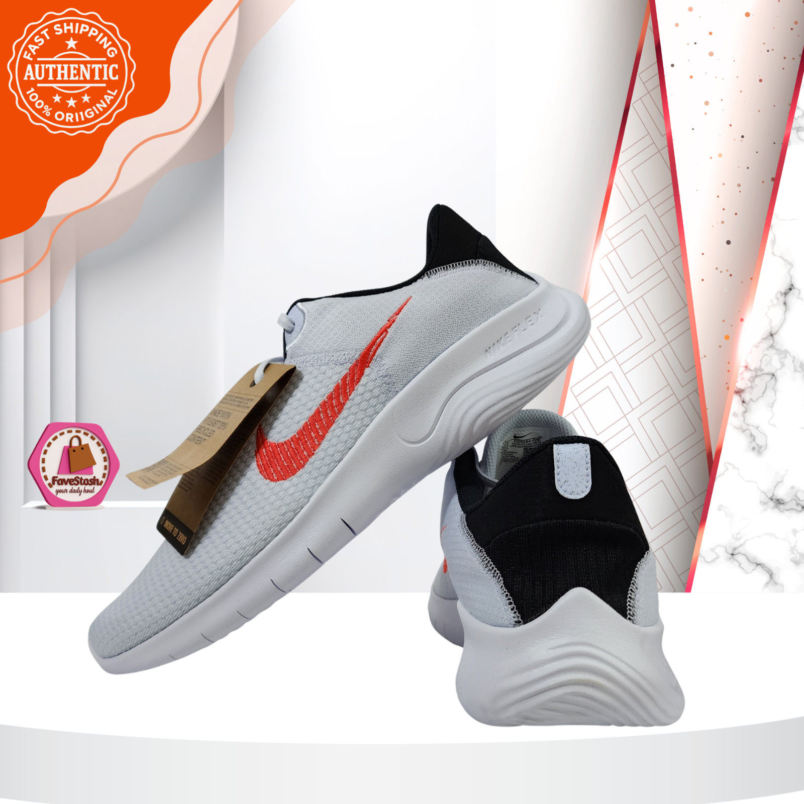 Nike Flex Experience Run 11 Next Nature Grey Bright Crimson Running DD9284-008