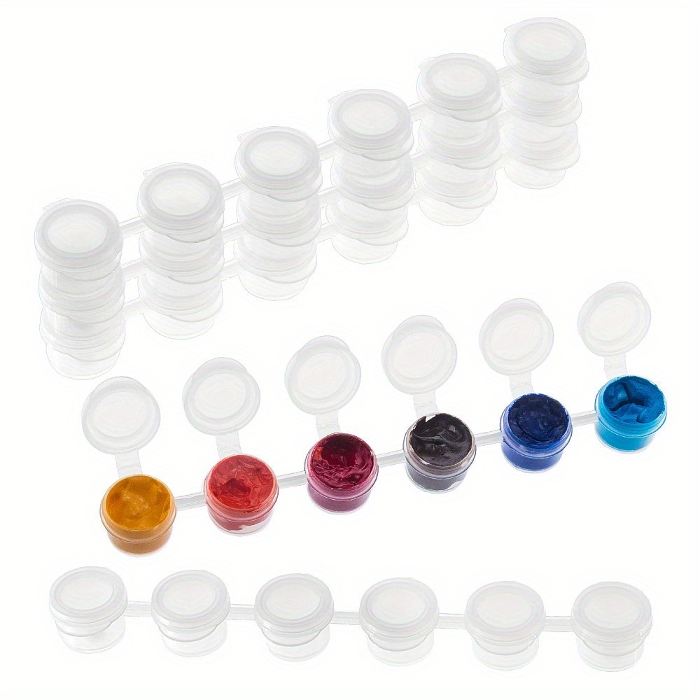 40pcs Empty Paint Strips Paint Cup Pots 2 ml/ 0.07 oz Clear Storage Containers