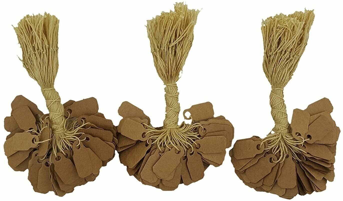 Kraft Jewelry String Tags 100 300 Pack Ring Tags 3/8x7/8 Price Labels