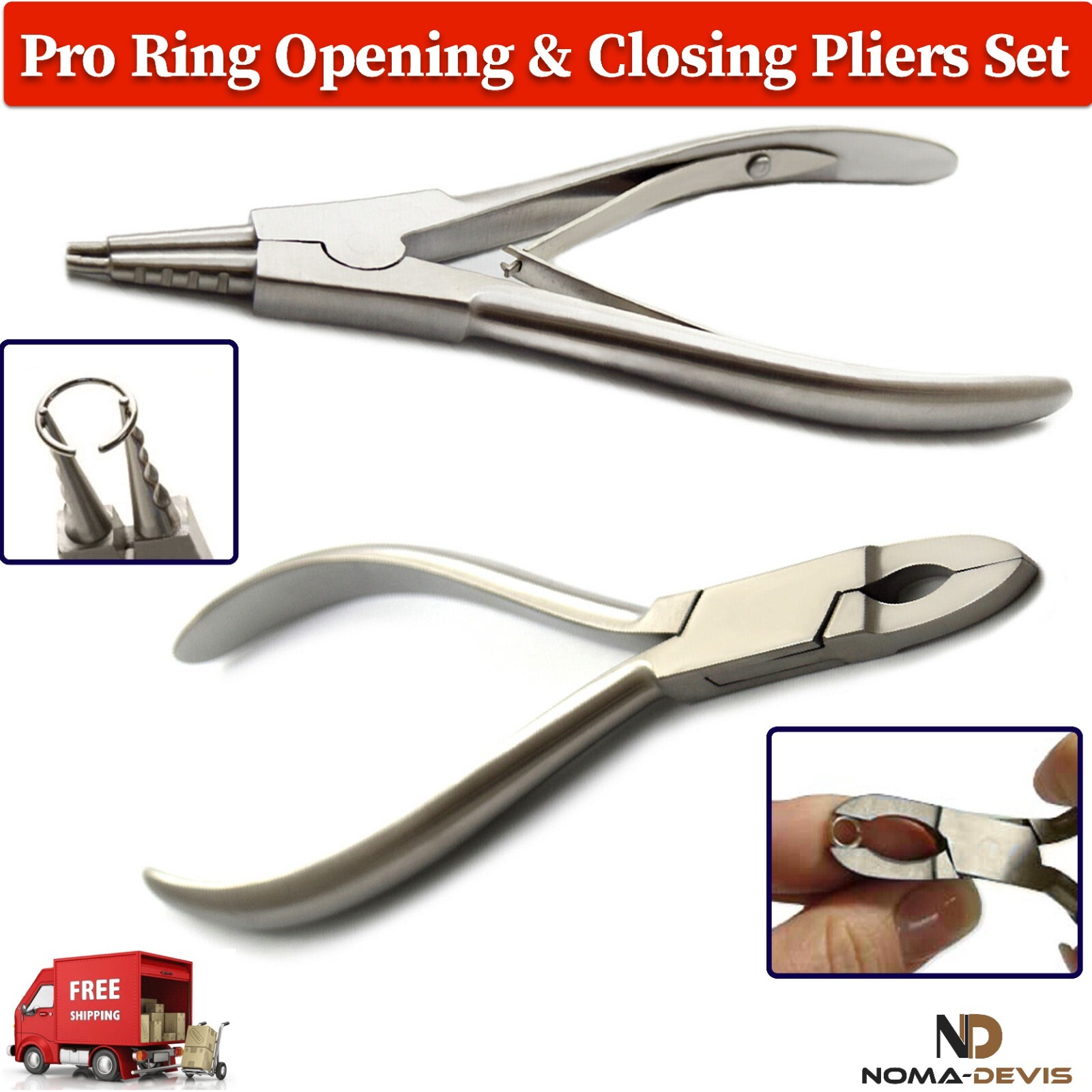 Ring Opening & Closing Pliers Professional Body Art Piercing Jewelry Tool NEW