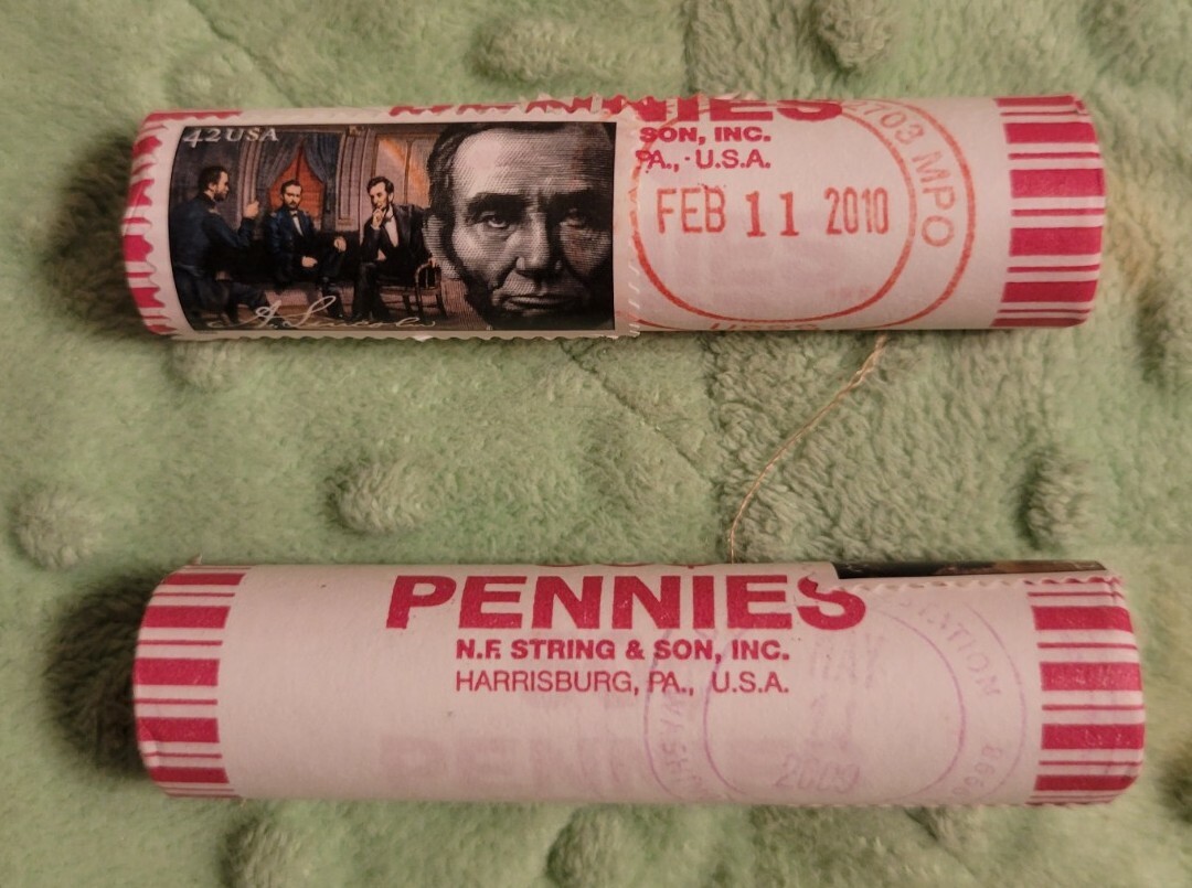 2009 / 2010 Penny Rolls w/ postal stamp & cancelled postal stamp LP2 & LP5 #41