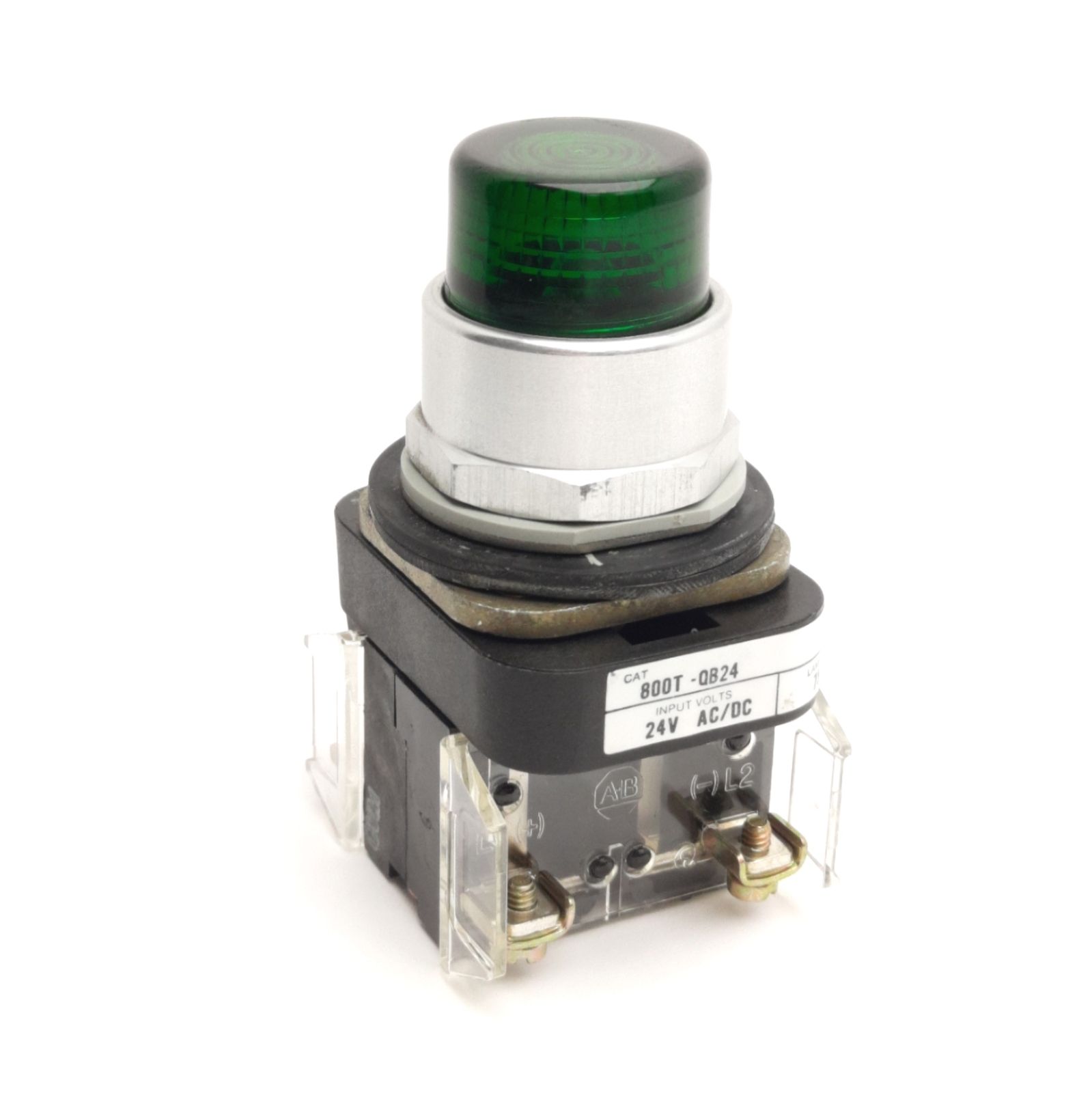 Allen Bradley 800T-QB24G Illuminated Pushbutton, Momentary, Green, 600V 10A