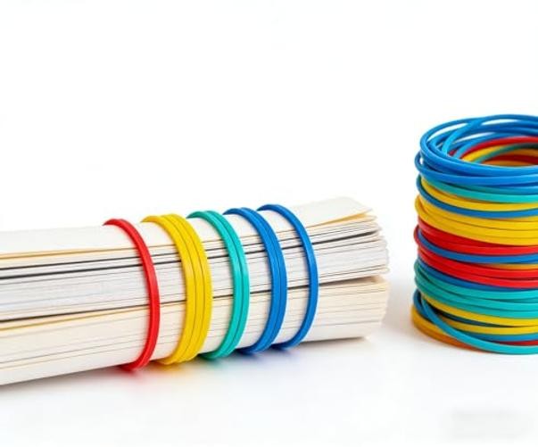 400 PCS 2 Inch (50mm) Multi-Color Elastic Bands, Durable Stretchable Rubber