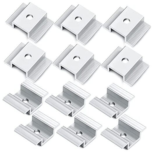 Pack Solar Panel Mid Clamps 1.06 Inch Solar Panel Bracket Aluminium Mounting 12
