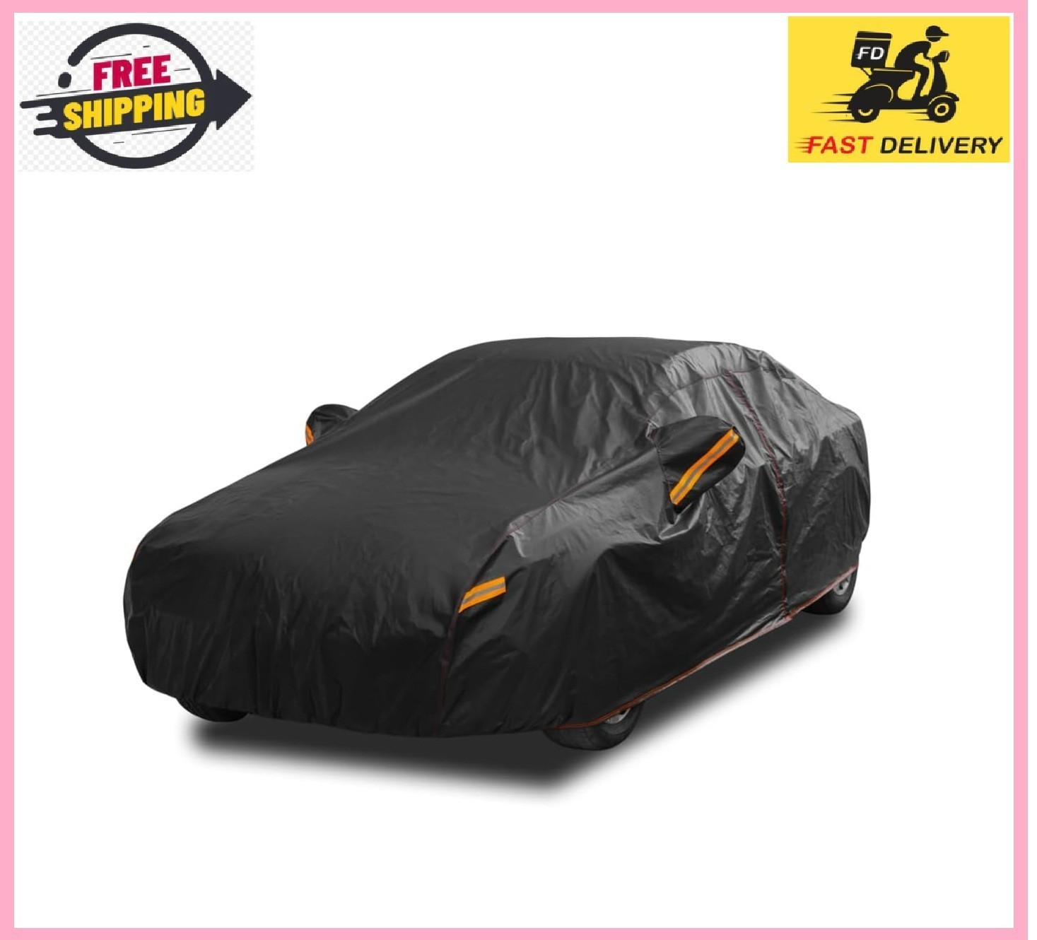 6 Layer Heavy Duty Car Cover Waterproof All Weather Protection with Cotton Liner