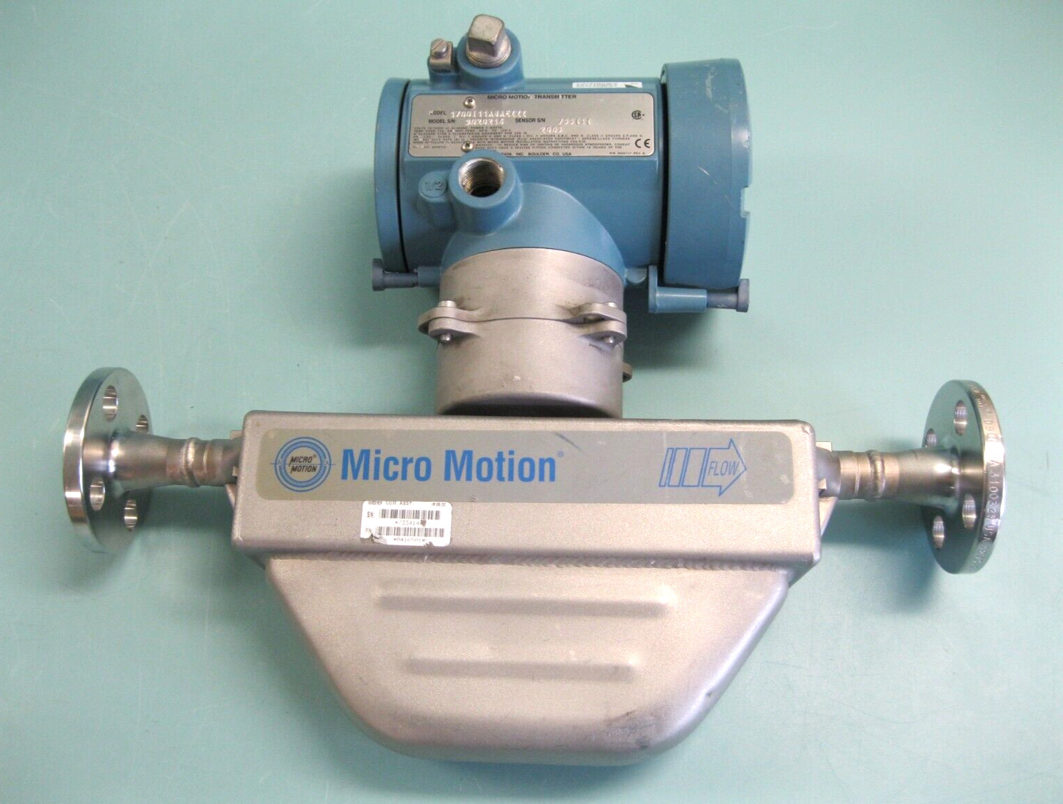1/2" 150# Micro Motion R025 Mass Flow Sensor with 1700 Transmitter B14