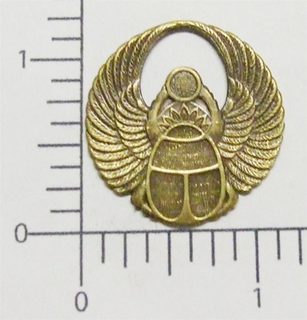 19543         Brass Oxidized Round Angel Wing Jewelry Finding