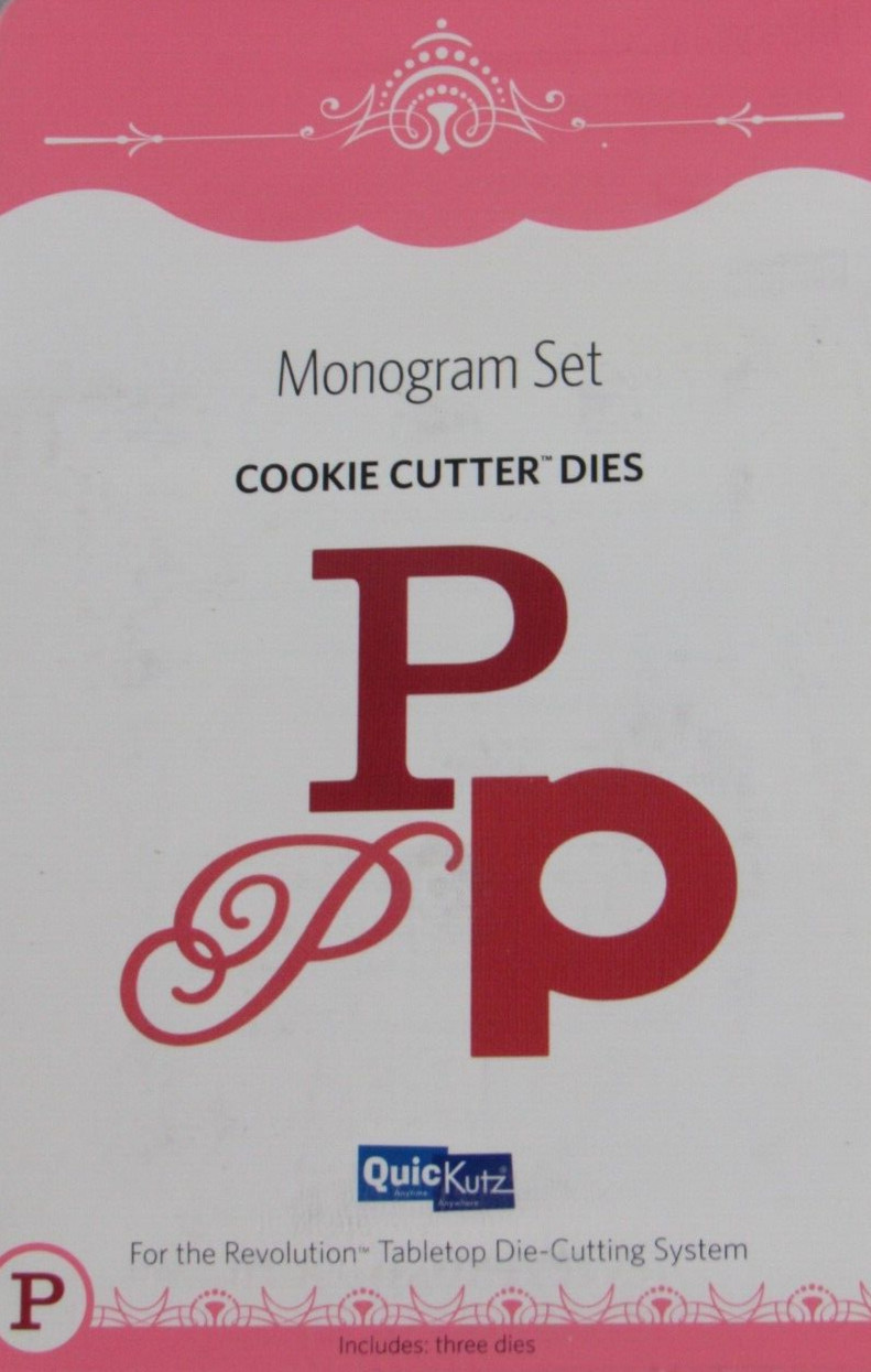 QuicKutz Monogram "P" Set, Cookie Cutter Dies, 3 dies, CC-MONOGRAM-P01