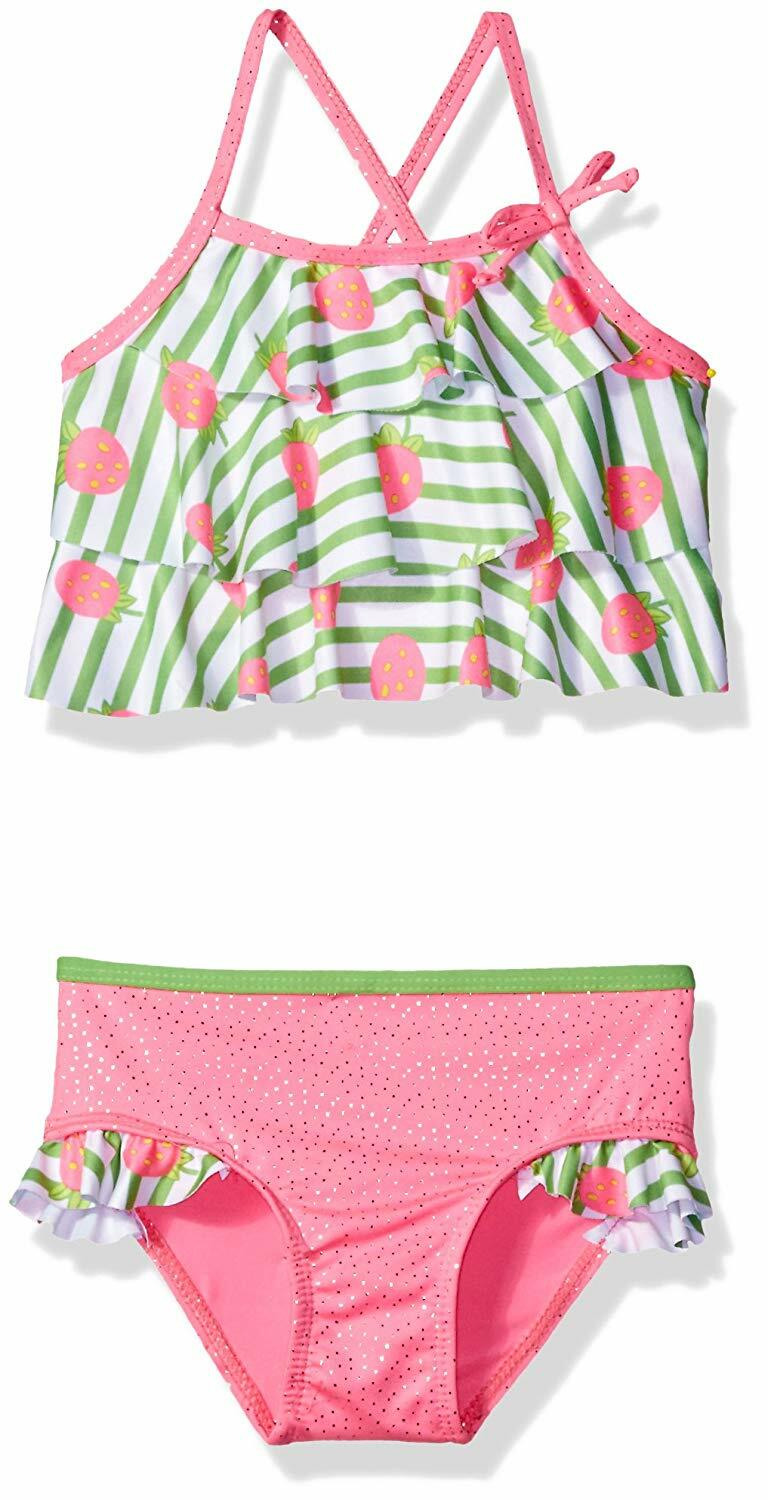 Wippette Girls' Strawberry Rashguard Set, Sugar Plum, 12M