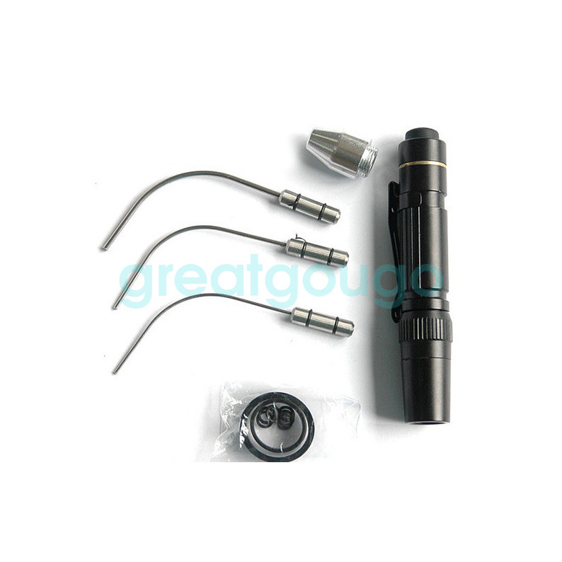 HUK Fiber Optic Flashlight LED light 3 Fibre optic lamp caps Tool