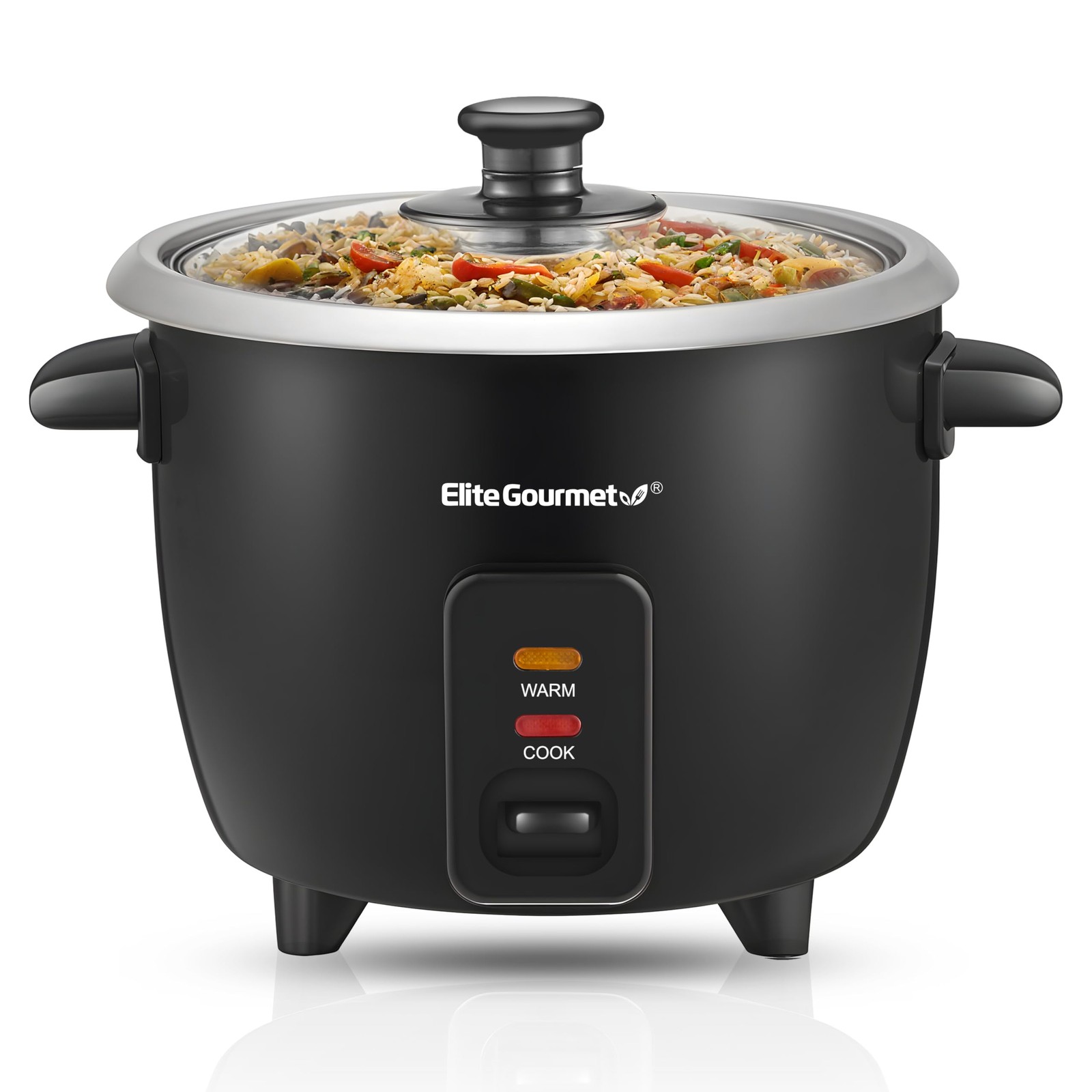 Elite Gourmet ERC003BX Electric Rice 6 Cups Cooked (3 Uncooked), Black