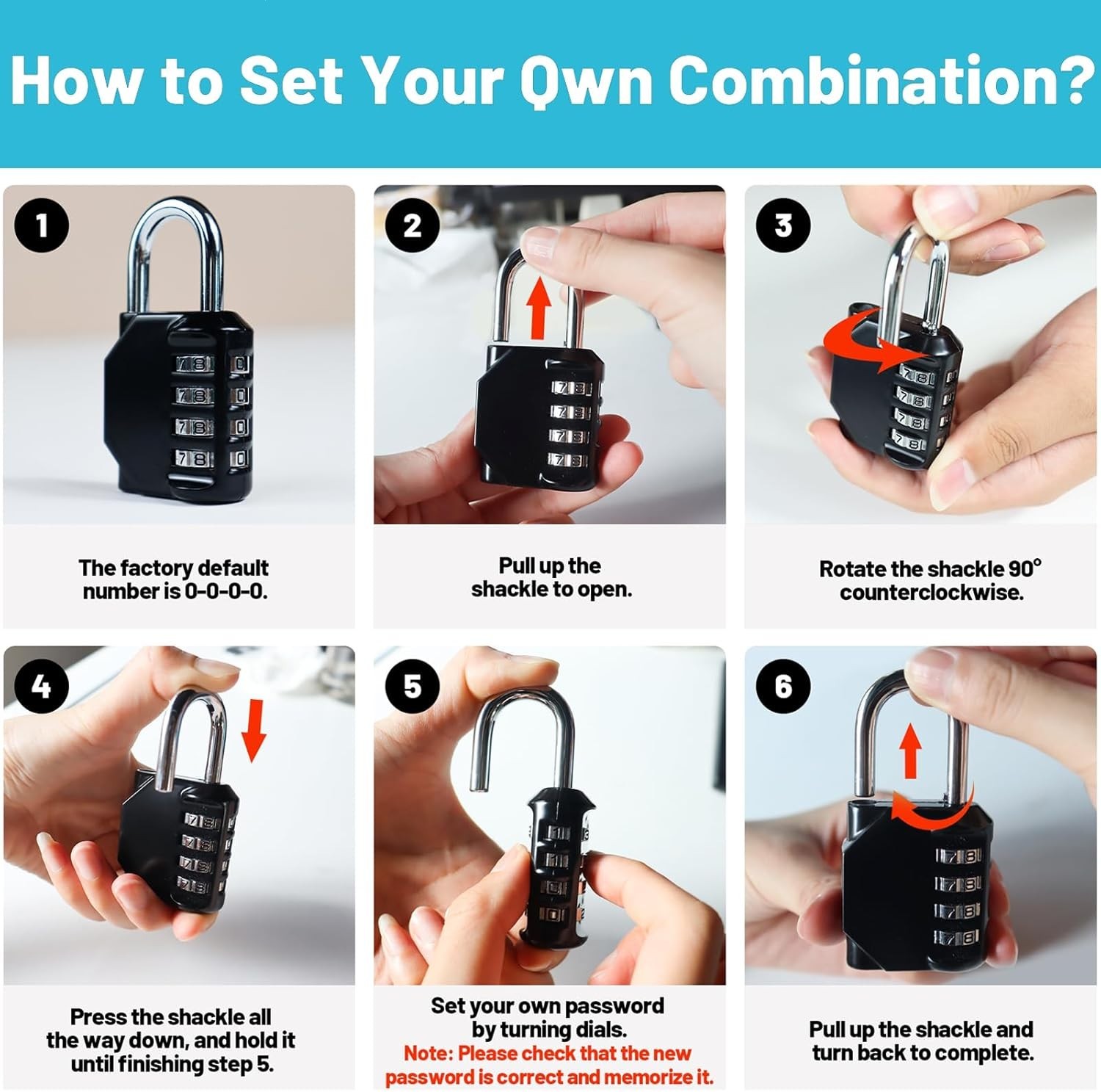 4-Digit Waterproof Combination Lock - Versatile Security for Lockers