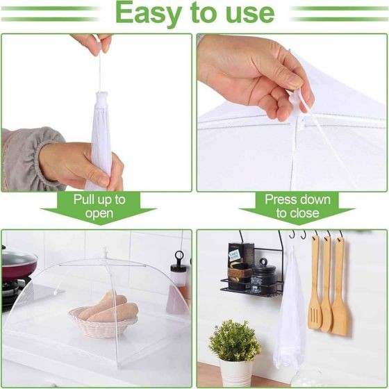 1pc Food Umbrella Pop Up Mesh Screen Food Covers Home Kitchen Durable