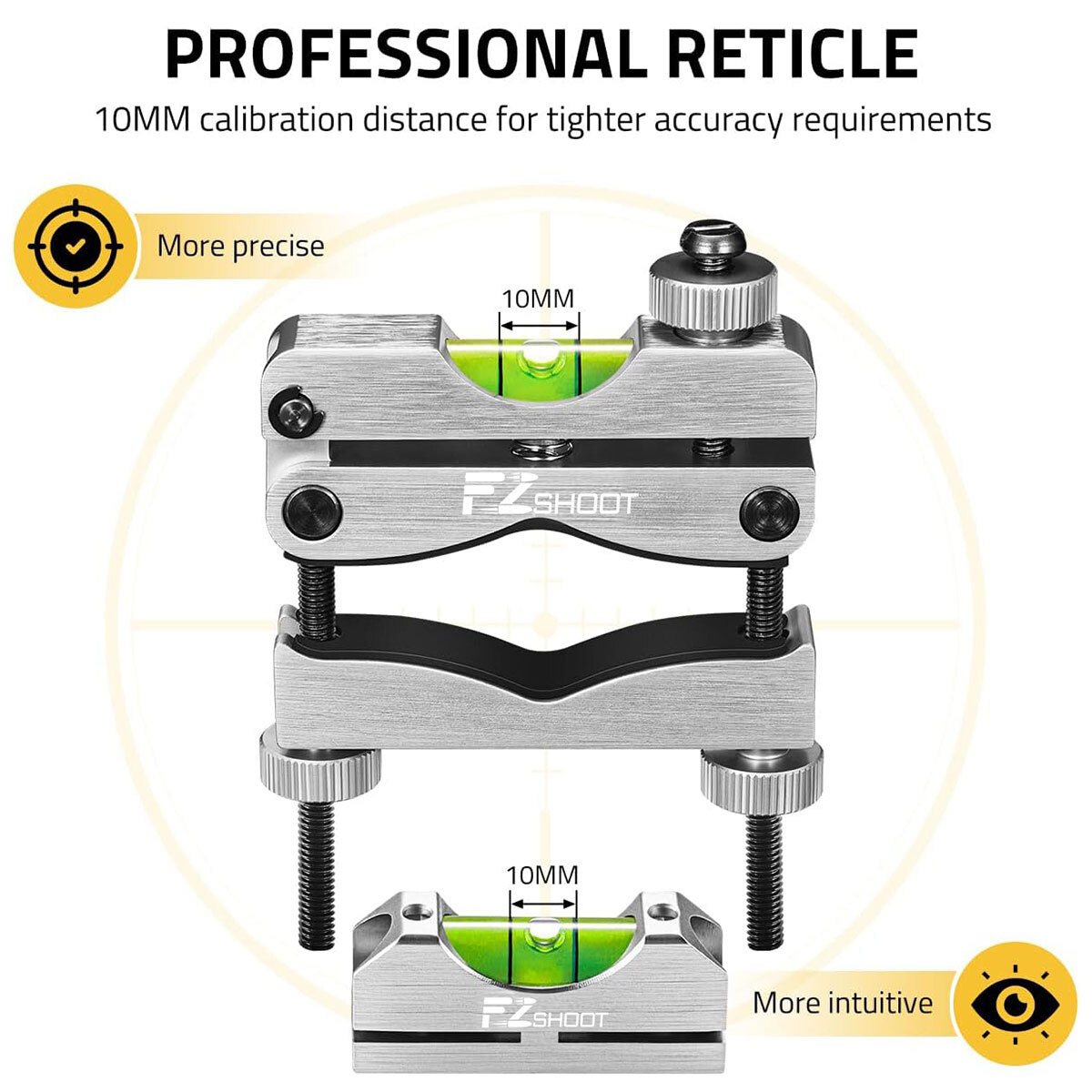 Reticle Leveling System Firearm Scope Crosshair Alignment Level Tool Kit -Silver