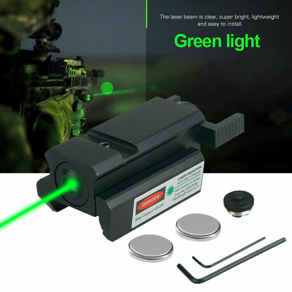 Tactical Green Dot Laser Sight Low Profile Handgun Rifle For 20mm Picatinny Rail