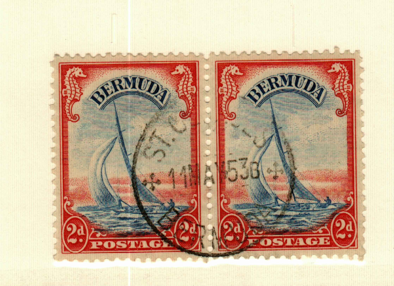 Bermuda #109a Pair (2) used