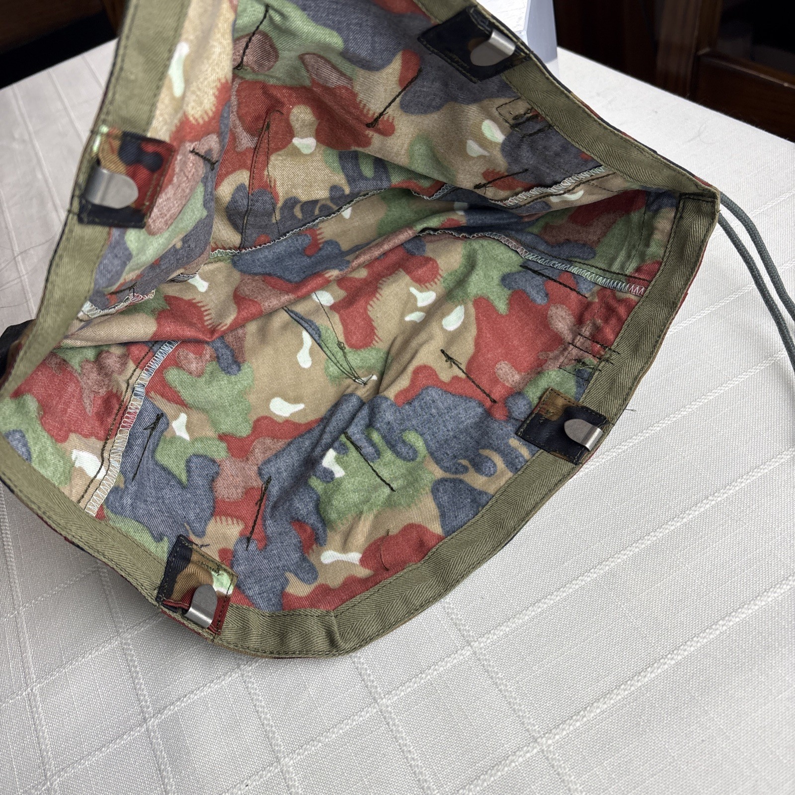 SWISS MILITARY ALPENFLAGE CAMOUFLAGE HELMET LINER SIZE ADJUSTABLE XS-XL
