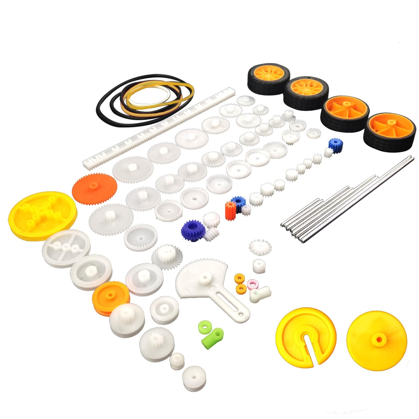 EUDAX 82 pcs Plastic Gear Package Kit - DIY Gear Assortment Accessories Set for
