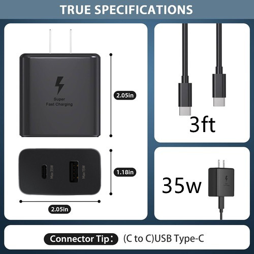 Super PD Power Adapter Duo Wall Charger+Cable For Samsung For Xiaomi Android