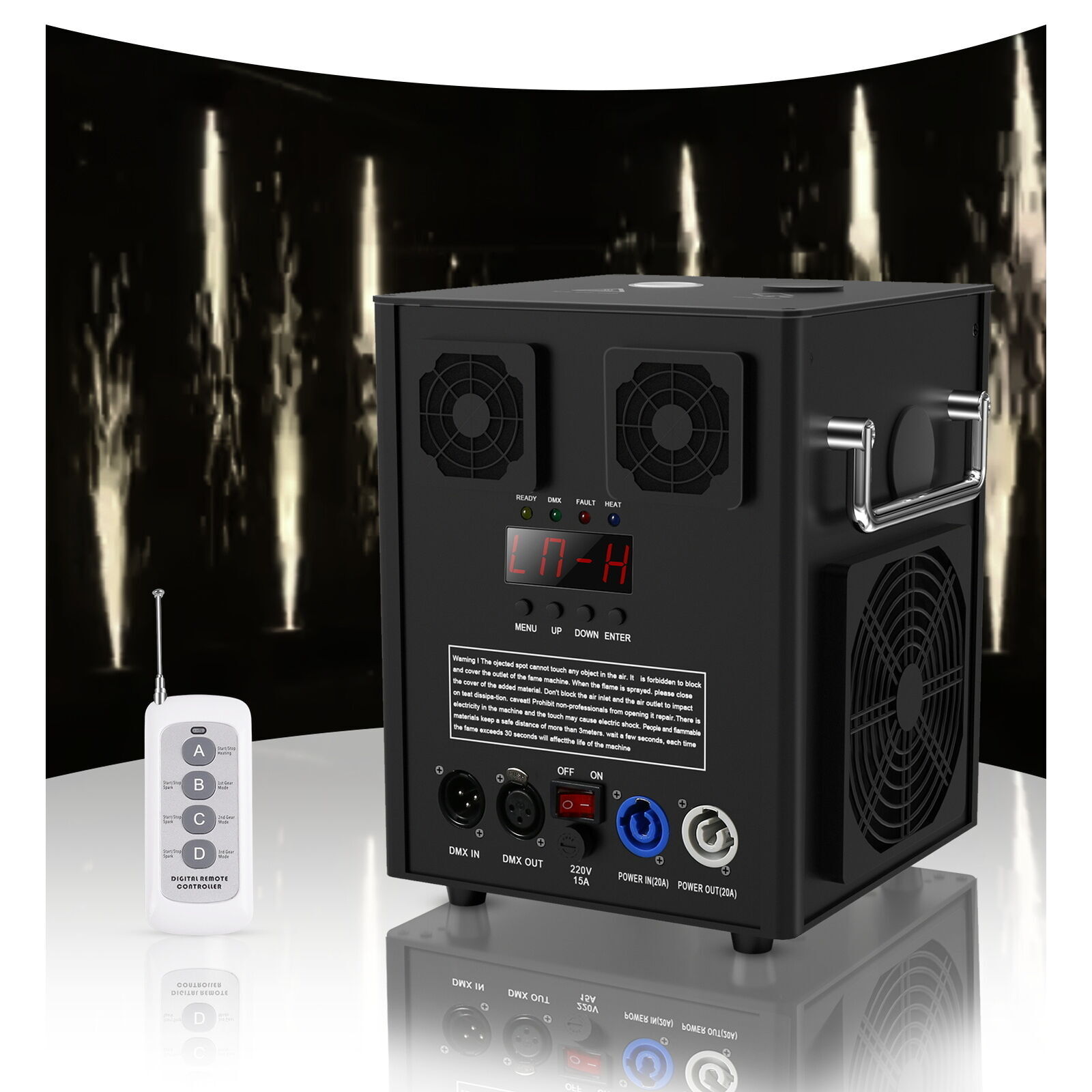 4PCS 700W Cold Spark Machine Firework Stage Effect DMX Wedding with Flight Case