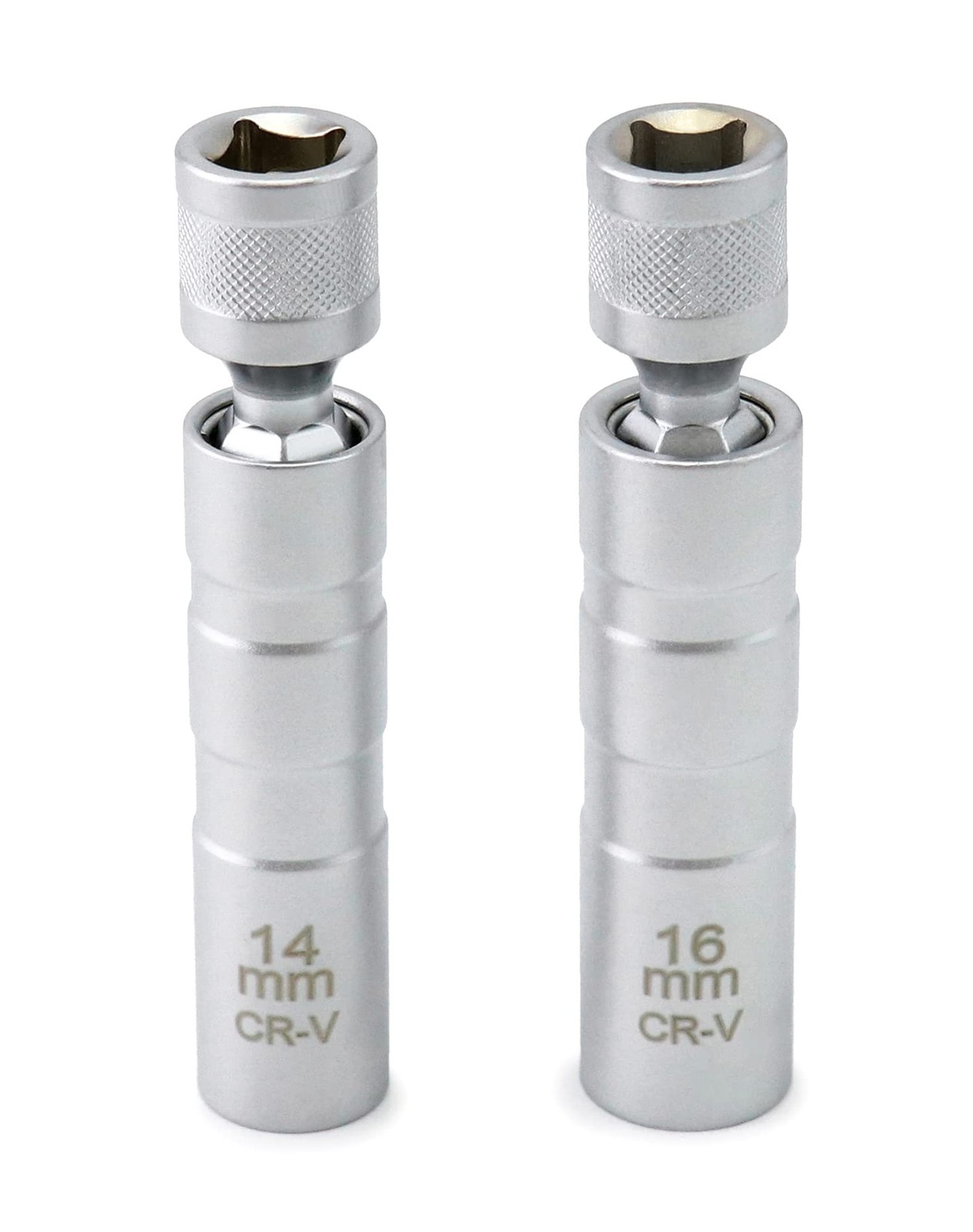 QWORK 14mm&16mm Magnetic Swivel Spark Plug Socket, Thin Wall Magnetic...
