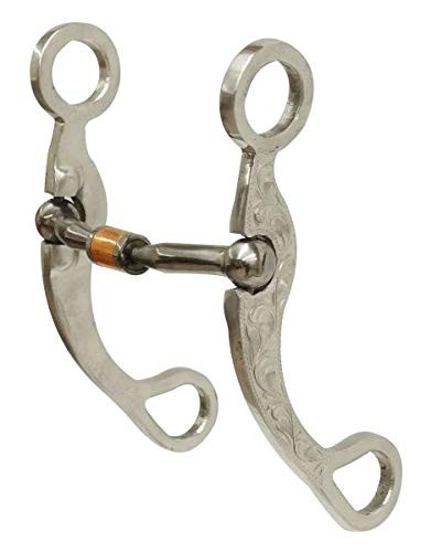 Showman Engraved Aluminum Shank Bit w/ Curved Mouth & Copper Roller