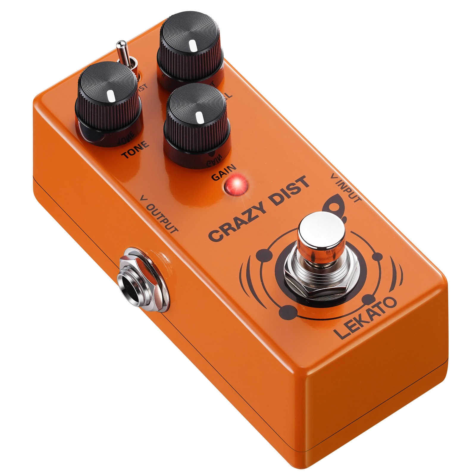 LEKATO DS-02 Mini Distortion Guitar Effect Pedal Bass Cut Dist Mode True Bypass