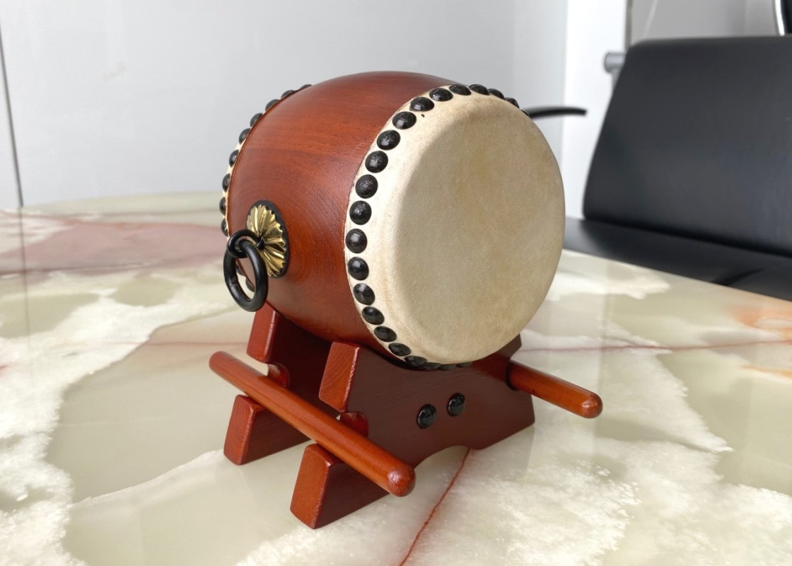 Shime Daiko Decorative Japanese taiko drum, 3-sun (3.5 inches, joined-body)