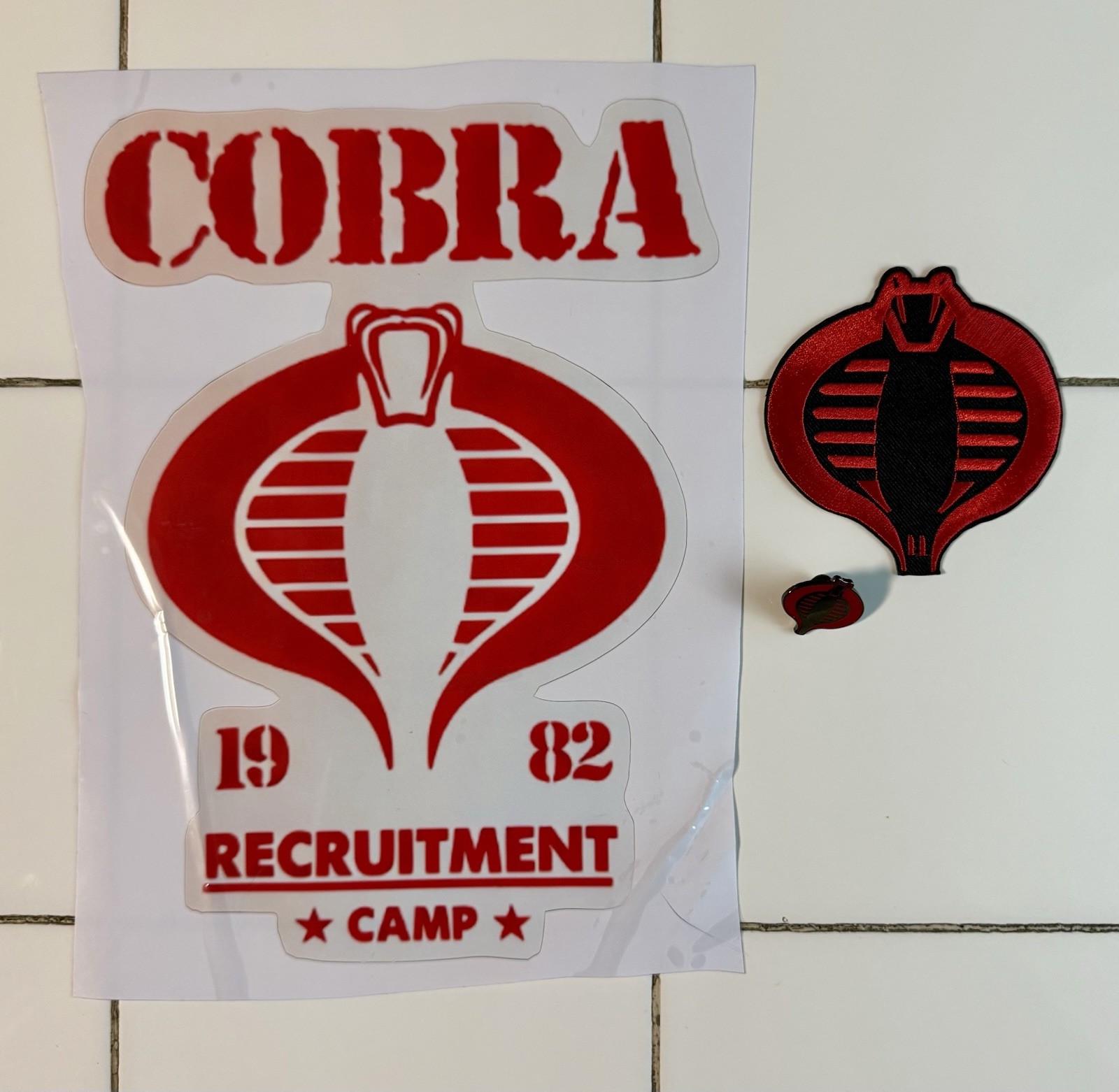 GI JOE-COBRA (Lapel Pin-Cloth Patch-Vinyl Decal) Replica-Prop-Movie Collectible