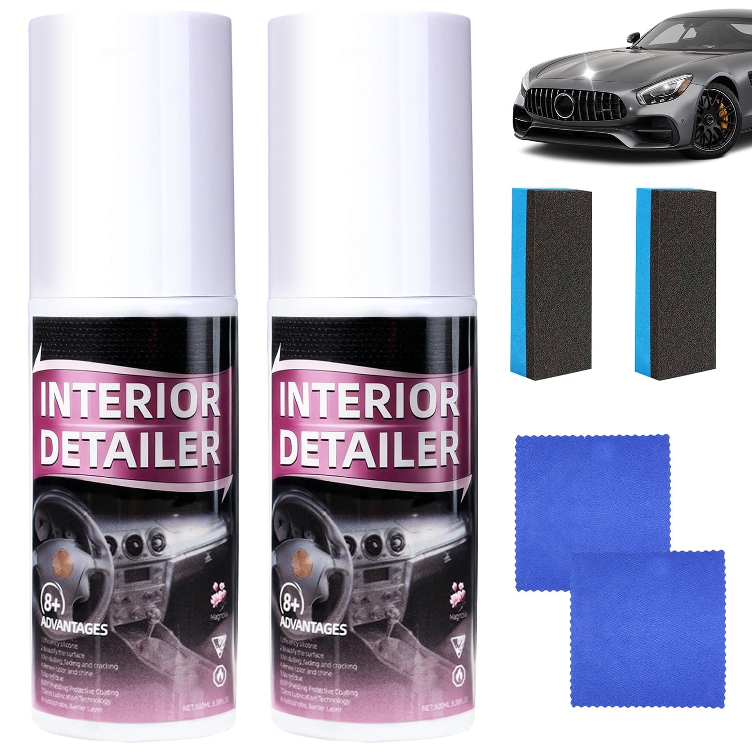 KEBEGE 2PCS Polishing Cleaner，Car Interior Cleaner,Deep Cleaner Polishing,...