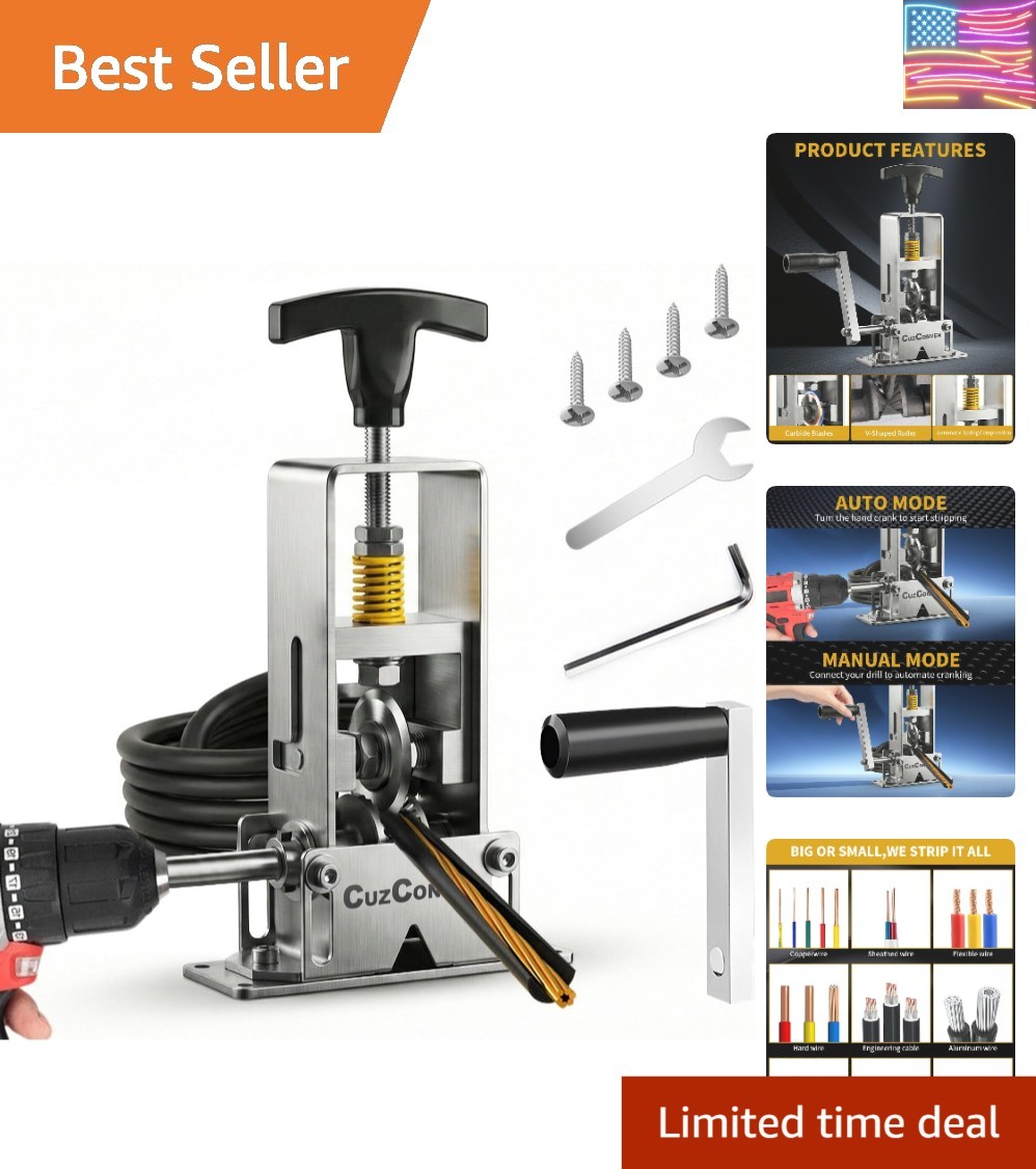Wire Stripper Machine,0.03-1 Inch Wire Stripping Machine with Hand Crank,Port...