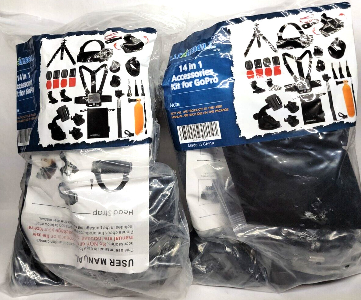 Lot of 2 LUXEBELL 14 IN 1 ACCESSORIES KIT FOR GOPRO