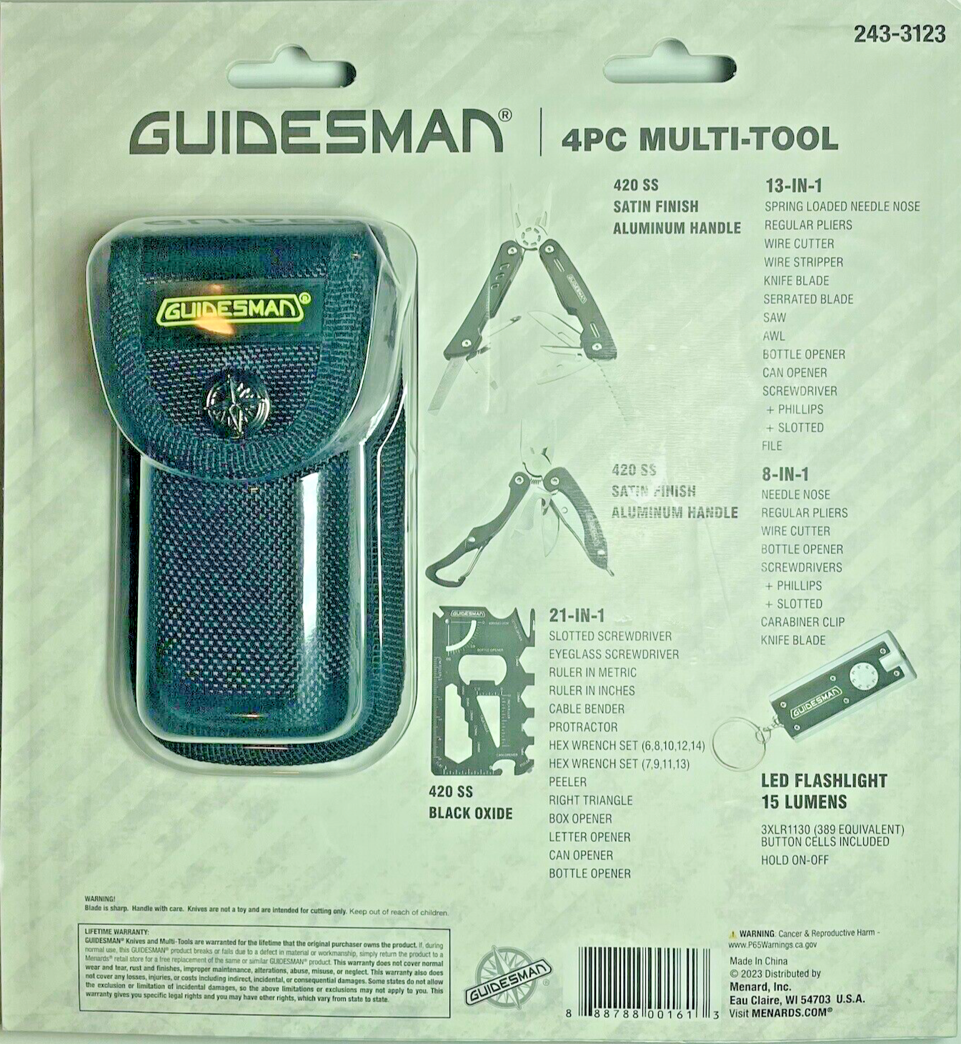 Guidesman 4-Piece Multi-Tool Combo- NIB w/Case 4 Convienent & Useful Tools