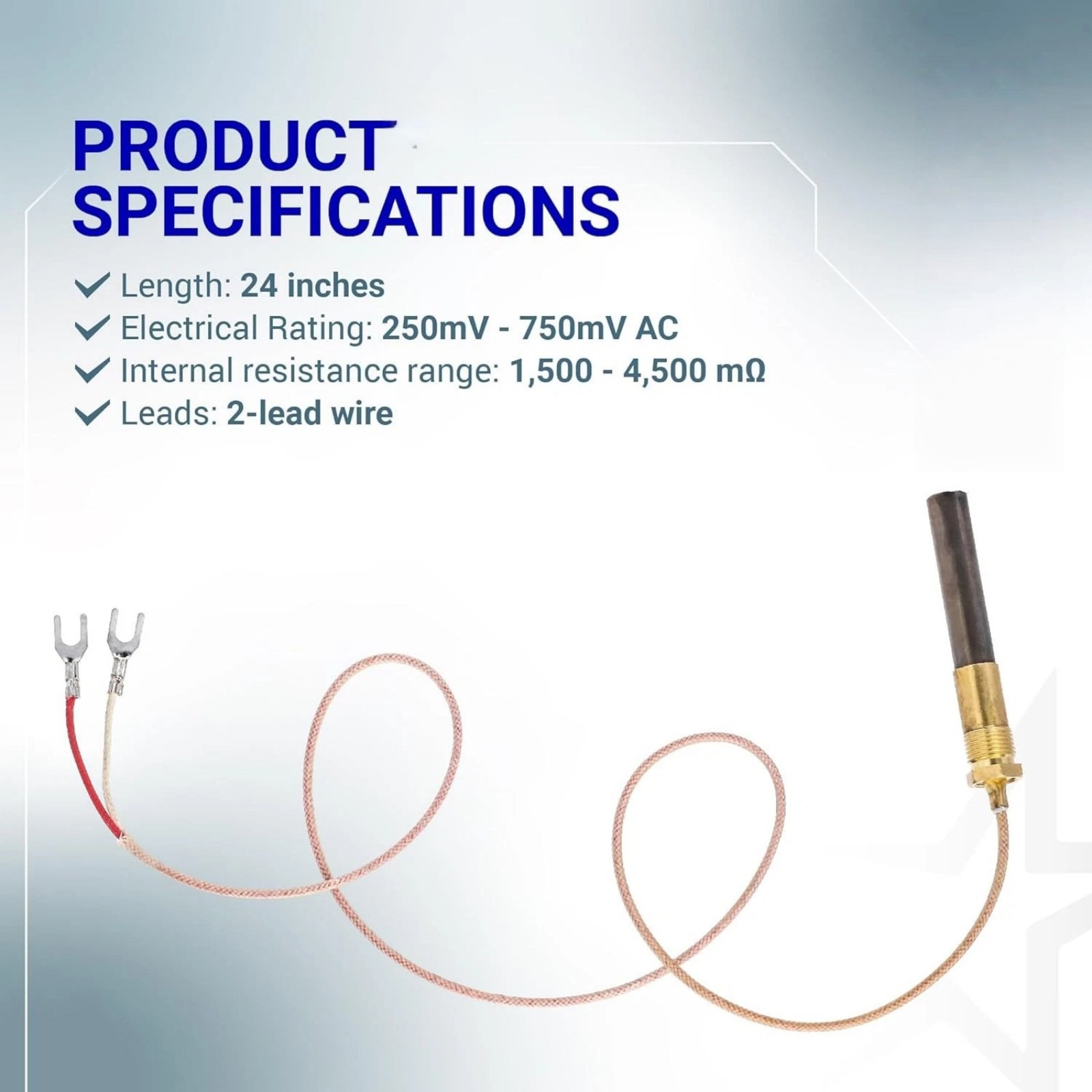 24" 750mv Millivolt Sensor Thermopile for Gas Oven Pilot System Replacement Part