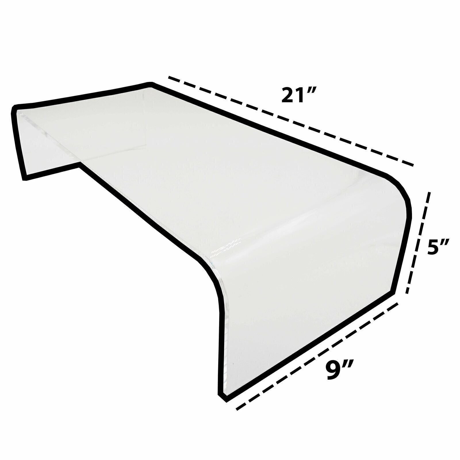 Acrylic Glass Elevated Stand w/Divider - for Computers/Laptops 9" Wide Base