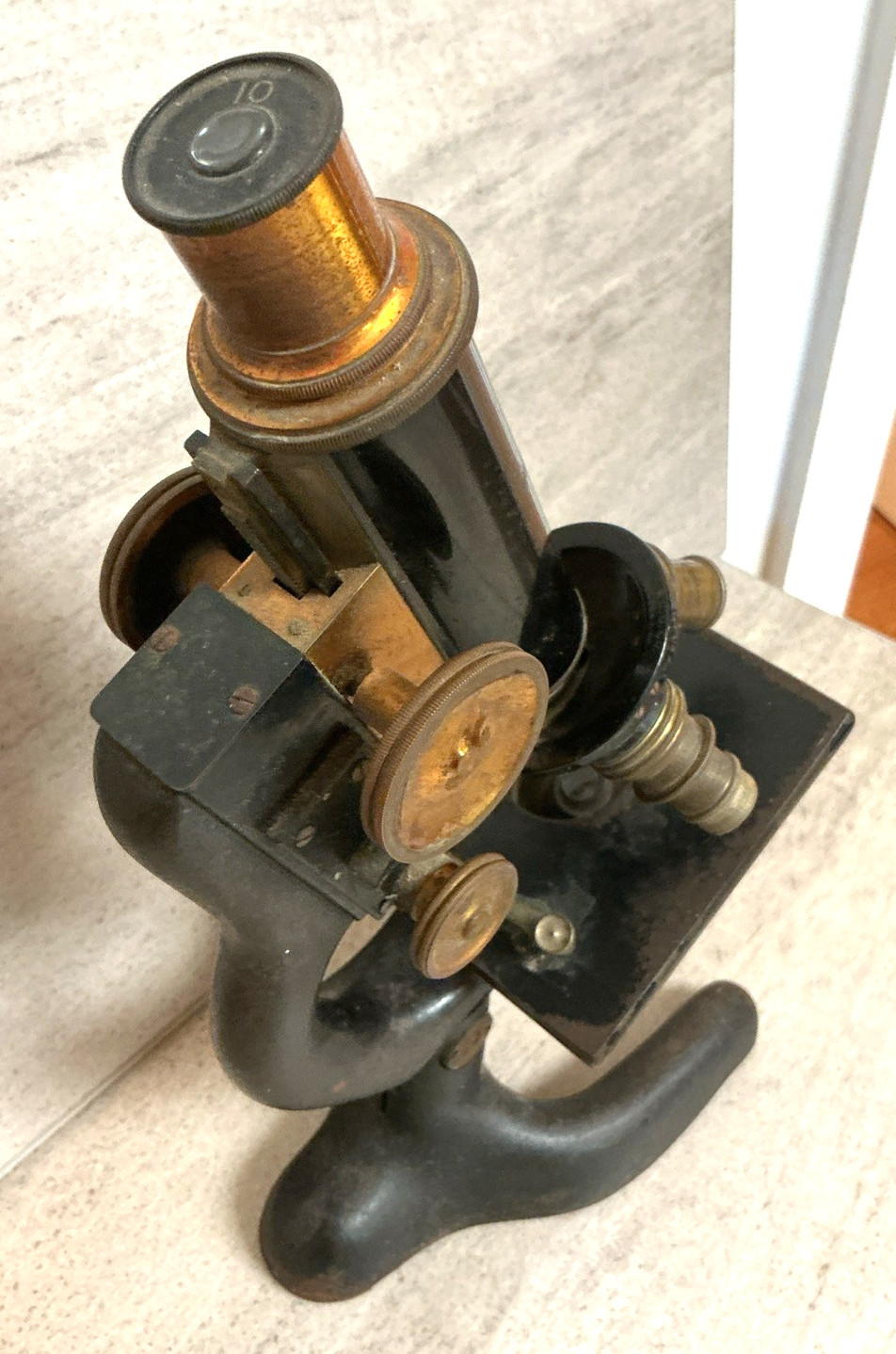 Antique Brass BAUSCH & LOMB MICROSCOPE