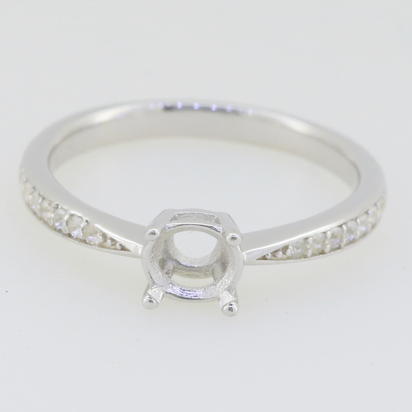 Sterling Silver Semi Mount Ring Setting Round RD 5x5mm